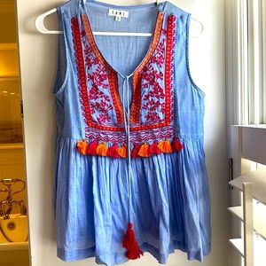 Blue Tassle Top